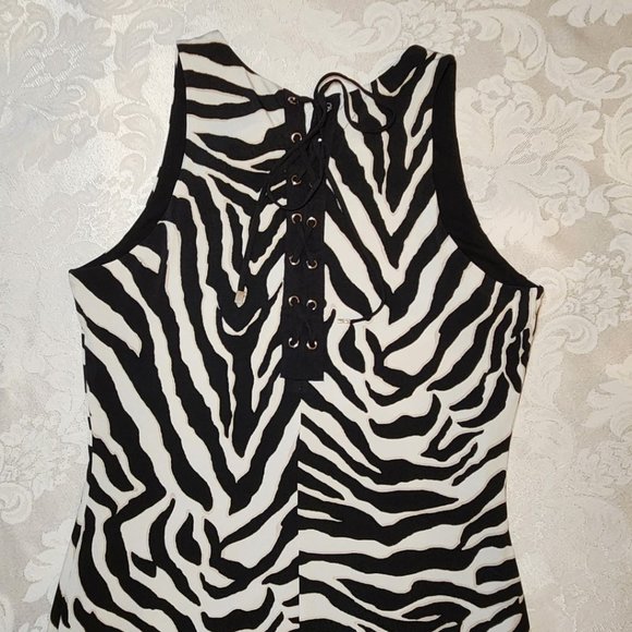 White House Black Market Sleeveless Zebra Print Dress NWOT - Picture 7 of 14